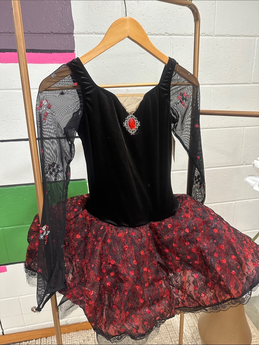 Black and Red Pancake Tutu Ballet Costume